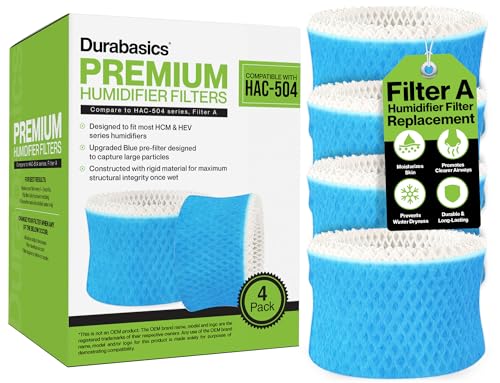 4-Pack Premium Humidifier Wicking Filters, Rigid Anti-Sag Design