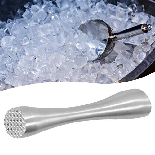 8-Inch Stainless Steel Cocktail Muddler - Heavy Duty Bar Tool for Fruit & Ice Crushing