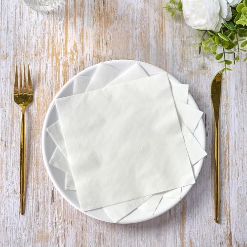 JollyPack Disposable Paper Napkins 1-Ply 6.5x6.5in Folded, 2000 Count, White, 13inch Variants
