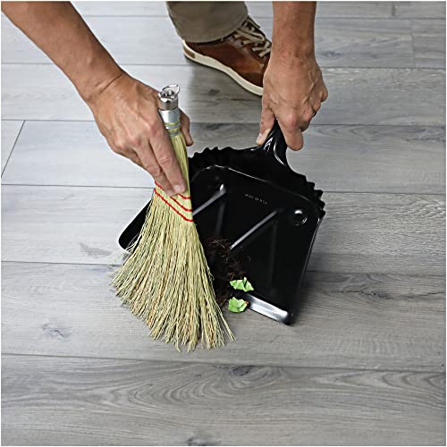 Heavy-Duty Metal Dustpan - 12 Inch 20-Gauge Steel Cleaning Dust Pan