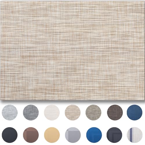 Woven Vinyl Placemats Set of 4 - Easy Clean Washable Dining Table Mats