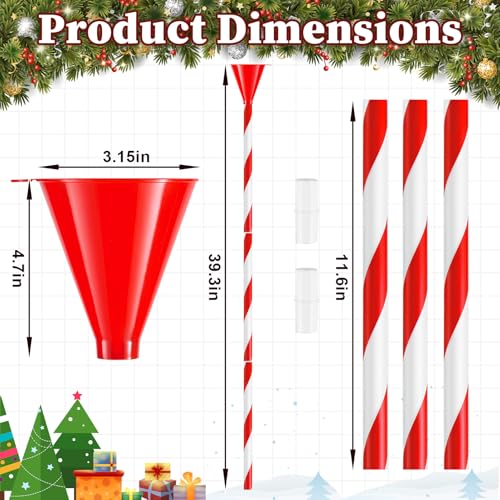 39.3-Inch Christmas Tree Watering Funnel System, Red & White Striped