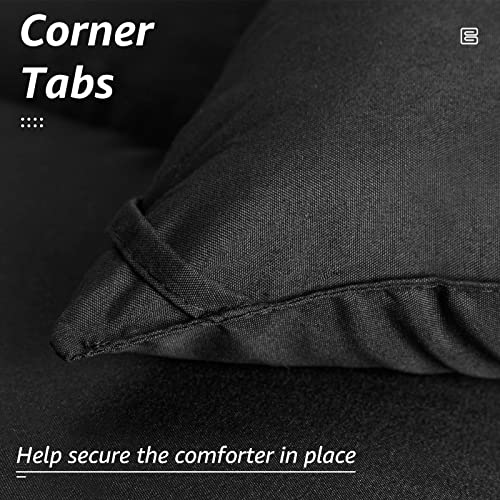 HYLEORY Queen Comforter - All Season Down Alternative Duvet Insert, Dark Grey