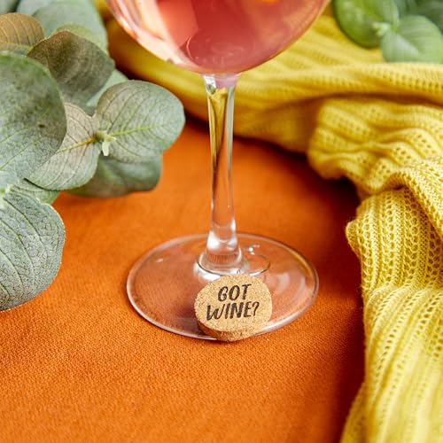 Juvale Wine Glass Charms - 12 Pack Cork & Circle Design for Stemware & Party Decor