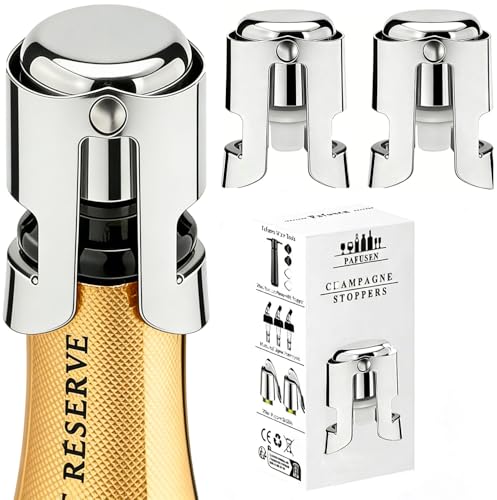 Stainless Steel Champagne Bottle Stoppers (2 Pack) - Sparkling Wine Sealer