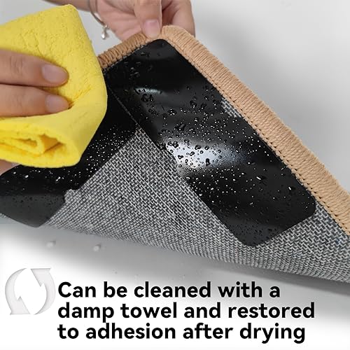 Reusable Non-Slip Rug Tape Grippers for Hardwood Floors, 12-Pack