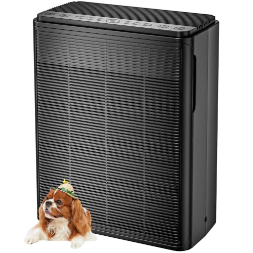 Large Room Air Purifier for Home with H13 HEPA Filter, Black