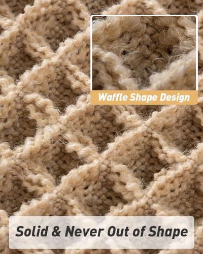 AMOAMI Waffle Bath Mat 17x24 Brown Ultra Absorbent Non-Slip Rug
