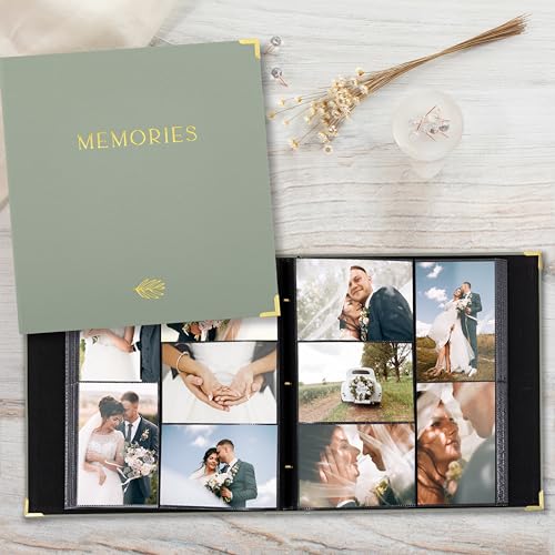 Large Linen Photo Album for 500 4x6 Photos - Hardcover Memory Keepsake Book