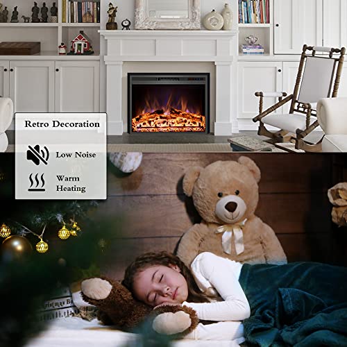 40-Inch Electric Fireplace Insert Recessed Heater with Remote Control