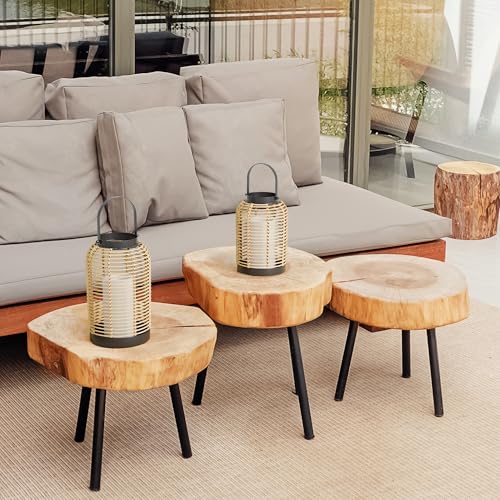 Natural Rattan Lanterns Set of 2 - Chic Boho Decor for Home