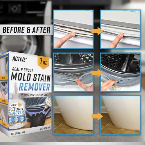 ACTIVE Mold Stain Remover Gel for Washing Machine Seal and Grout 7 oz