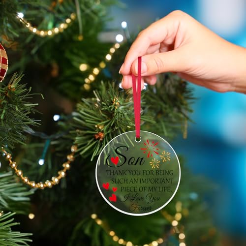 Personalized Son Christmas Ornament - Inspirational Gift from Mom & Dad