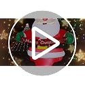 GOOSH 6 ft Christmas Santa Inflatable with LED Lights – Seated Santa on Gift Box with Banner