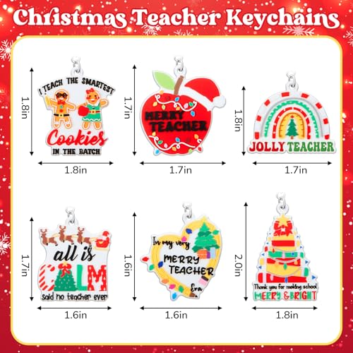 36 Pcs Teacher Keychains Bulk Gift Silicone Xmas