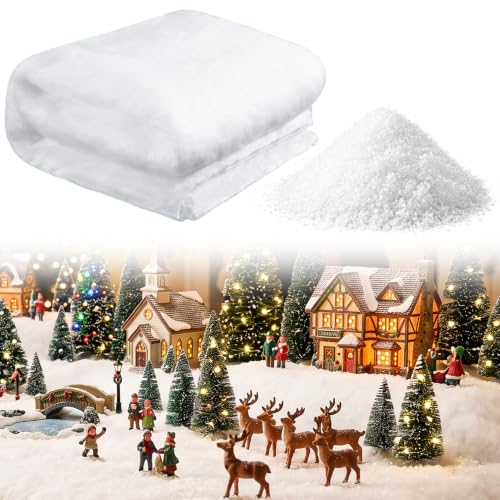 Cosweet 3 Pack 3'x8' Artificial Snow Blankets for Christmas Village - Variation 3
