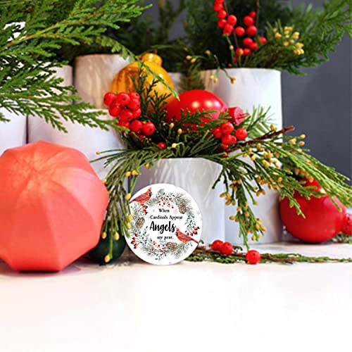 Red Bird Christmas Ornament - 3 Inch Ceramic Angel Holiday Decor Gift