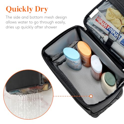 Mesh Shower Caddy Portable College Dorm Room Toiletry Bag Organizer Black