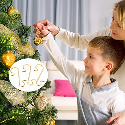 Christmas Ornament Hooks Set with Storage Box - 201 Pack Gold Wire Hangers