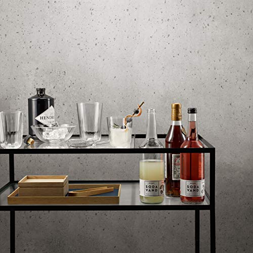 Set of 4 Heat-Resistant Glass Tumblers, 43cl Wave-Base Drinking Glasses
