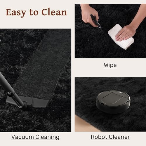 5x7 Ultra Soft Shag Area Rug, Non-Slip Plush Carpet for Bedroom and Living Room