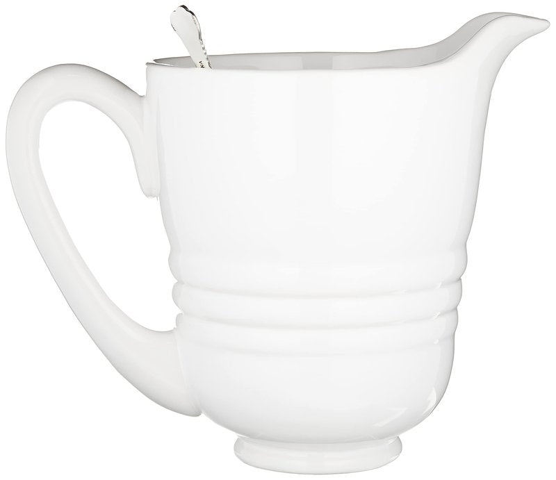 Mud Pie 4551021 80 oz Ceramic Bloody Mary Pitcher Set, White