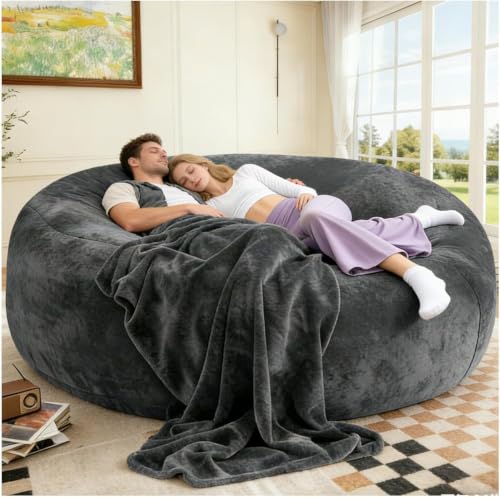 6FT Memory Foam Bean Bag Chair - Large Soft Plush Lounge Chair for Adults