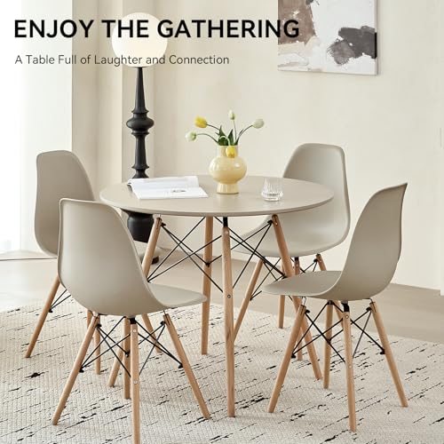 5-Piece Round Dining Set with 4 Chairs and 35.5-Inch Table