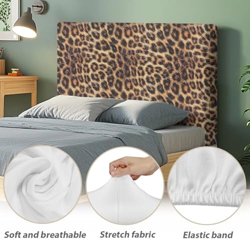 Leopard Print Stretch Headboard Cover - Dustproof & Elastic