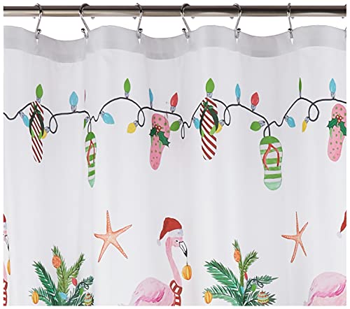 Avanti Linens Christmas Flamingo Shower Curtain 72x72 Polyester