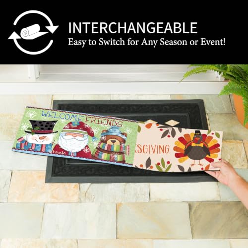 5-Piece Interchangeable Seasonal Doormat Set with Rubber Tray - 18 x 30