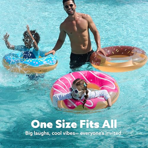 JOYIN Donut Pool Float with Glitters 32.5¡± (3 Pack), Funny Tube Toys for Swimming Pool Party and Donut Party Supplies