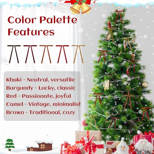 NONSTOP Burgundy Velvet Ribbon Bows for Christmas Tree Decorations 24 pcs