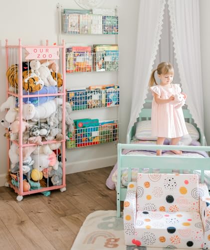 54-Inch Stuffed Animal Zoo Storage Organizer for Kids Playroom and Bedroom