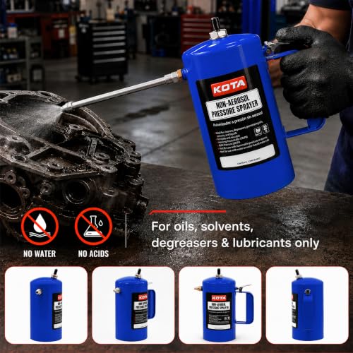 LAUCO 32oz Blue Non-Aerosol Pressure Sprayer for Oil, Solvent, Degreaser