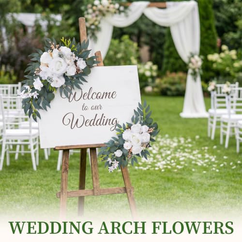 2-Piece Artificial Wedding Arch Flower Swag Set for Welcome Sign Decor