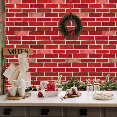 Red Brick Tablecloth Roll 100ft x 54in Waterproof Disposable Party Cover