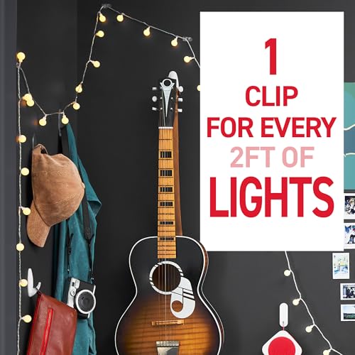 Command Clear Mini Light Clips, 45 Clips & 54 Strips, Damage-Free String Light Hangers