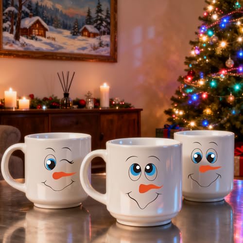 52PCS Snowman Face Stickers for DIY Christmas Crafts & Ornaments