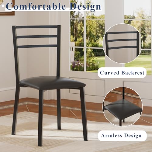 3-Piece Round Dining Table Set with 2 Upholstered Chairs for Small Spaces