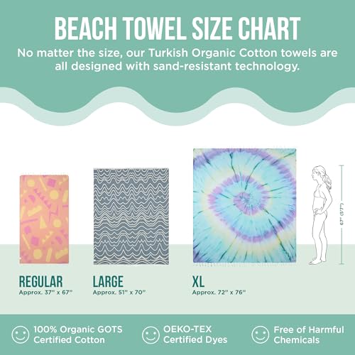 Organic Turkish Cotton Beach Towel - Sand-Resistant & Quick-Dry Blanket