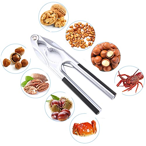 LEFJUBAW Black Nut Crackers – Handheld Walnut Pecan Nut Cracker Tool