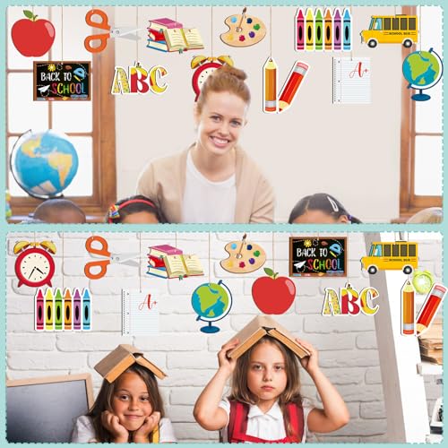 36 Pcs Back to School Wooden Hanging Ornaments for Classroom Decoration