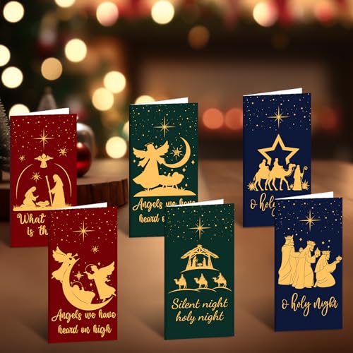 Mczan 24-Pack Nativity Christmas Money Cards with Envelopes & Stickers