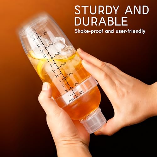 BETTFOR 24oz (700ml) Plastic Cocktail Shaker with Measuring Scale - Leak-Proof Drink Mixer