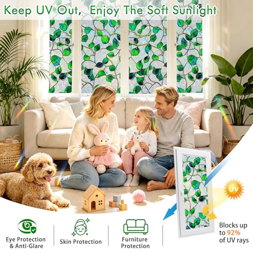 Rainbow Stained Glass Window Privacy Film | UV & Heat Blocking