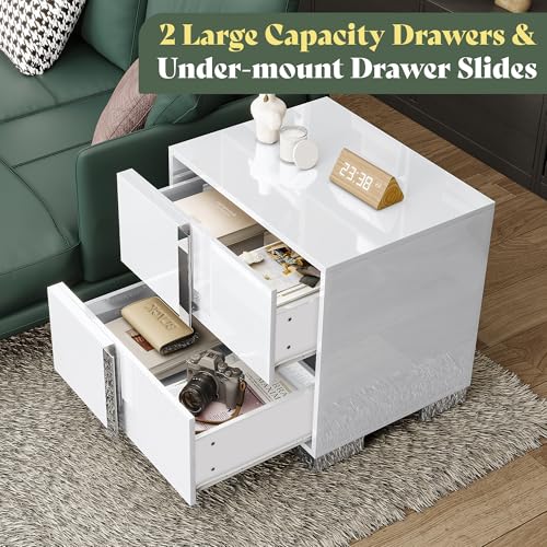 4-Piece Modern Bedroom Furniture Set, Queen Upholstered Bed & Dresser