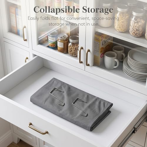 Lifewit Over the Door Organizer, 5-Section Hanging Storage with Clear Windows & Side Pockets, Dark Gray