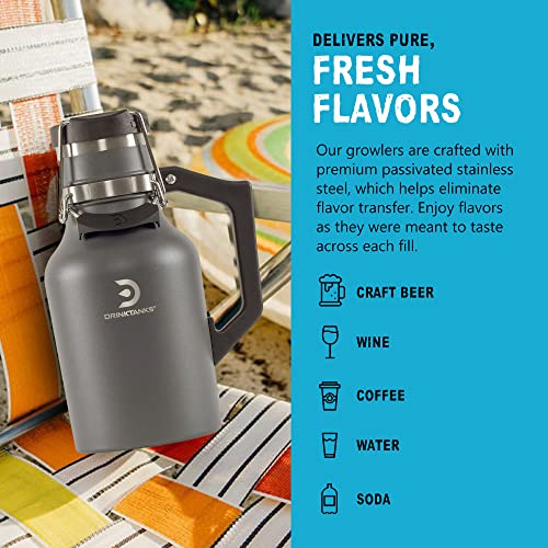 32 oz Vacuum Insulated Stainless Steel Growler for Beer, Wine, and Coffee