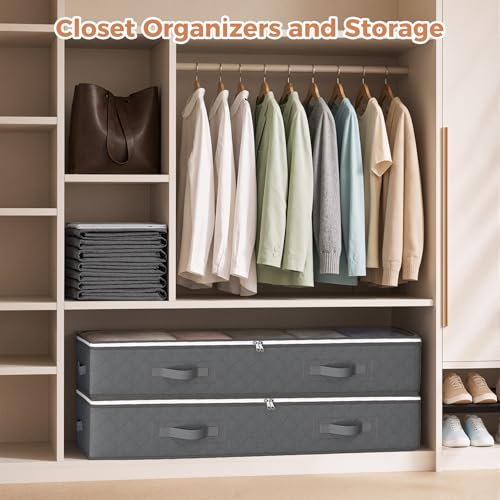 95L Under Bed Storage Containers 4 Pack Foldable Closet Organizers